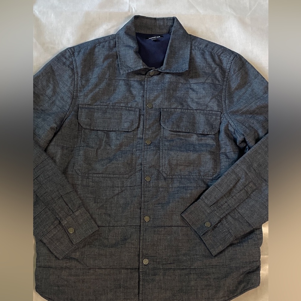 Express Men’s Medium Wash Blue Denim Shirt Jacket - Picture 5 of 9